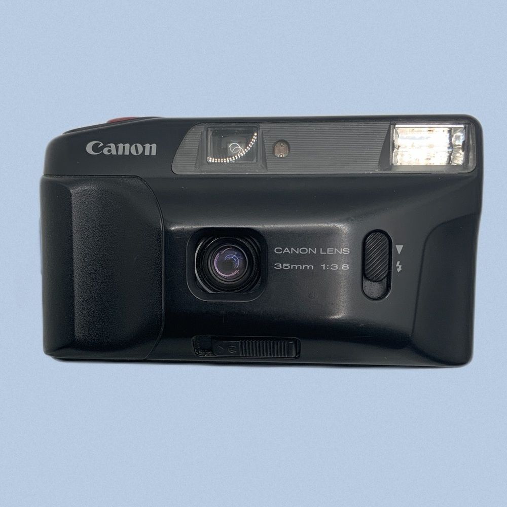 vintage 90s canon snappy ez 35mm film camera point and shoot automatic flash